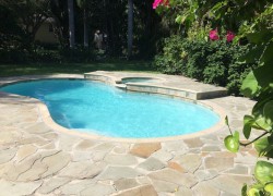 Swimming pool & stone patio